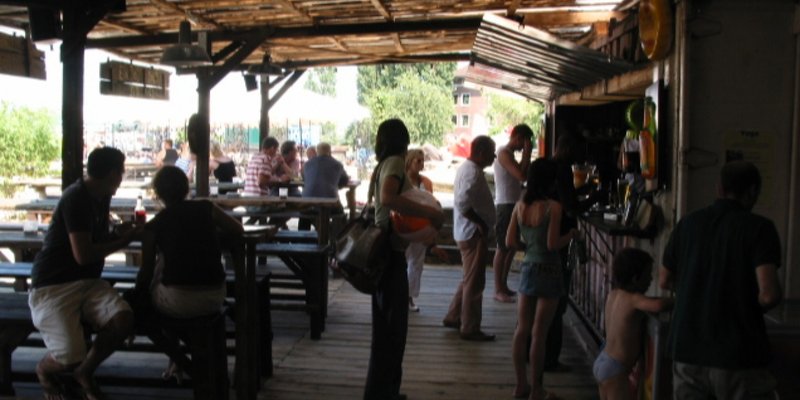 Beach harbour, two sides of water